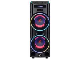 Caixa de Som Torre Amvox ATX 1600M Pancadão Bluetooth 1600W Amplificada
