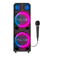 Caixa de Som Torre Double Pulse SP508 12'' LED Bluetooth 2300W - 1 Mic