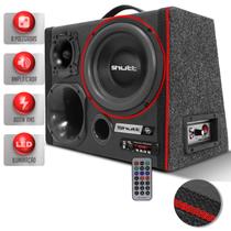 Caixa De Som Trio Amplificada 600w Subwoofer 8 Pol Shutt Bluetooth Usb Sd Led Casa Carro Completa