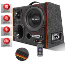 Caixa De Som Trio Amplificada 800w Subwoofer 8 Pol Shutt Bluetooth Usb Sd Led Casa Carro Completa