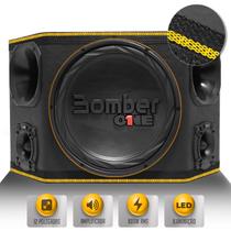 Caixa De Som Trio Automotivo Amplificada 800w RMS Subwoofer Bomber One 12 Pol 2 Driver 2 Tweeter LED