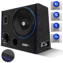 Caixa De Som Trio Automotivo Amplificada 800w Shutt 12 Polegadas Woofer Xplode Led Neon Toca Muito