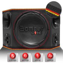 Caixa De Som Trio Automotivo Amplificada 900w RMS Subwoofer Bomber One 12 Pol 2 Driver 2 Tweeter LED