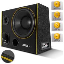 Caixa De Som Trio Automotivo Amplificada Shutt 700w Subwoofer 12 Pol Connect Led Neon Grave Forte