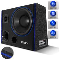 Caixa De Som Trio Automotivo Amplificada Shutt 800w Subwoofer 12 Pol Connect Led Neon Grave Forte