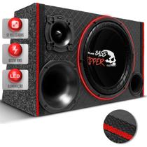 Caixa De Som Trio Automotivo Subwoofer Shutt Ripper 12 Polegadas 800w LED Grave Bate Forte