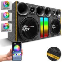 Caixa De Som Trio Corneteira Shutt 1400w Subwoofer Cara Preta 12 Pol + 4 Driver + 2 Tweeter RGB