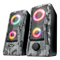 Caixa de Som Trust GXT 606 Javv 2.0 RGB Illuminated Speaker Set 6W RMS Grelha Metálica Camuflado