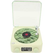 Caixa de Som Vitrola Toca Disco Alto Falante Bluetooth Cartao Tf Recarregavel Usb Portatil Musica Iluminaçao Decoraçao Vintage Multiuso