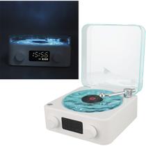 Caixa de Som Vitrola Toca Disco Vinil Bluetooth Cartao Tf Recarregavel USB Iluminaçao Led Musica Decoraçao Iluminaçao Retro Vintage Caixinha Alto Fala