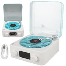 Caixa de Som Vitrola Toca Disco Vinil Usb Bluetooth Cartao Tf Portatil Recarregavel Decoraçao Retro Iluminaçao Vintage Multiuso