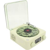 Caixa de Som Vitrola Toca Disco Vinil Usb Recarregavel Bluetooth Cartao Tf Musica Led Ambiente Decoraçao Vintage Retro