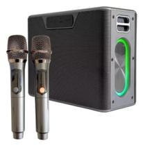 Caixa de Som X32 120W Tws Rgb com 2 Microfones Sem Fio