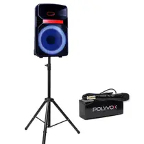 Caixa de Som Xc-812T Polyvox Bluetooth 600w+ Tripé + Mic Fio Caixa de Som Xc-812T Polyvox Bluetooth 600w+ Tripé + Mic Fio
