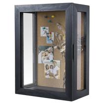 Caixa de sombra profunda montada na parede MyGift Vintage Black 28x38cm Caixa de sombra profunda montada na parede MyGift Vintage Black 28x38cm