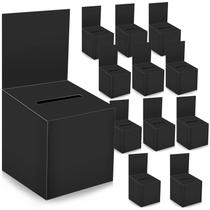 Caixa de sorteio MOJIEZUO, pacote com 12, papelão, 15 x 15 x 15 cm, preta