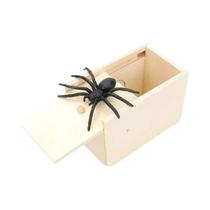 Caixa De Surpresa De Aranha De Madeira Engraçada, Brincadeira De Qualidade Para Escritório,