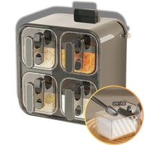 Caixa De Tempero Cozinha Sem Furos Armazenagem Jogo de Potes para Temperos com Ventosa