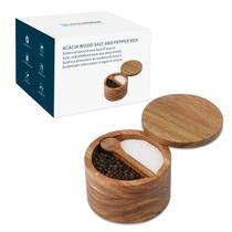 Caixa de tigela de sal e pimenta KITCHENDAO Acacia Wood 150mL Caixa de tigela de sal e pimenta KITCHENDAO Acacia Wood 150mL