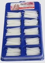 Caixa de tips stilleto extra longa leitosa 100 uni real love