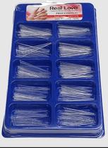Caixa de tips stilleto extra longa transparente 100 uni real love