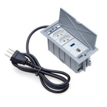 Caixa De Tomada 4 Blocos 2 Tom 20A 1USB dados 1 RJ-45 CAT5e