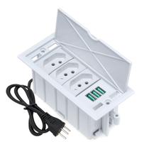 Caixa De Tomada 4 Blocos 3 Tomadas 10A 3 USB 5.2A Caixa De Tomada 4 Blocos 3 Tomadas 10A 3 USB 5.2A
