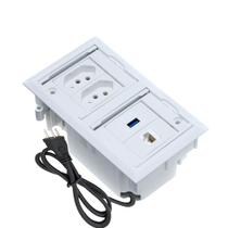 Caixa De Tomada 4 Blocos Embutir 2 Tom 10A 1USB Dados 1RJ-45 Caixa De Tomada 4 Blocos Embutir 2 Tom 10A 1USB Dados 1RJ-45