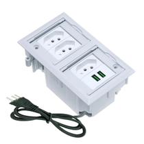 Caixa De Tomada 4 Blocos Embutir 3 Tomadas 10A 2 USB 4.9A Caixa De Tomada 4 Blocos Embutir 3 Tomadas 10A 2 USB 4.9A