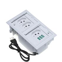 Caixa De Tomada 4 Blocos Embutir 3 Tomadas 10A 3USB 5.2A Caixa De Tomada 4 Blocos Embutir 3 Tomadas 10A 3USB 5.2A