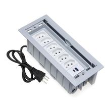 Caixa De Tomada 7 Blocos 6 Tomadas 20A 2 USB 9.0A 1 Tipo C Cinza Caixa De Tomada 7 Blocos 6 Tomadas 20A 2 USB 9.0A 1 Tipo C Cinza