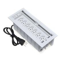 Caixa De Tomada 7 Blocos Embutir 7 Tomadas 10A Branco