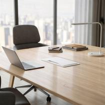 Caixa De Tomada Com 4 Módulos De Tomadas Para Embutir Em Mesa Ou Escritórios Feita Em Aço Inox Branco