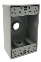 Caixa de tomada elétrica à prova de intempéries Sealproof, 1 módulo, 3 furos de 1/2 polegada