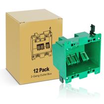 Caixa de tomada elétrica CyceVsun 2 Gang PVC listada pela UL, pacote com 12 Caixa de tomada elétrica CyceVsun 2 Gang PVC listada pela UL, pacote com 12