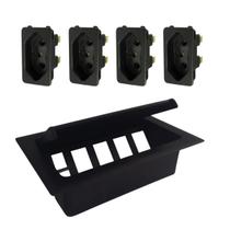 Caixa De Tomada Embutir Mesa Home Office Com 4 Tomadas 10a Caixa De Tomada Embutir Mesa Home Office Com 4 Tomadas 10a
