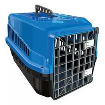 Caixa de Transporte Alça e Porta Resistente Para Pet N3 Azul