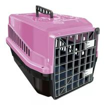 Caixa de Transporte Alça e Porta Resistente Para Pet N4 Rosa