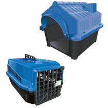 Caixa de Transporte Animais N3 + Casa Pet Filhotes Gato Azul Caixa de Transporte Animais N3 + Casa Pet Filhotes Gato Azul