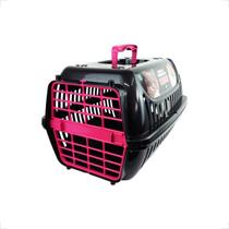 Caixa de Transporte Brinqpet N1 Premium Preto e Rosa Caixa de Transporte Brinqpet N1 Premium Preto e Rosa