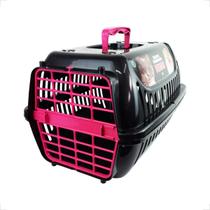 Caixa de Transporte Brinqpet N2 Premium Preto e Rosa Caixa de Transporte Brinqpet N2 Premium Preto e Rosa