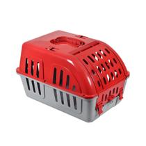 Caixa de Transporte Cachorro Porte Pequeno Gato e Coelho Pet Viagem e Passeio - Vermelho
