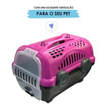 Caixa de Transporte de Pet - Rosa e Preto