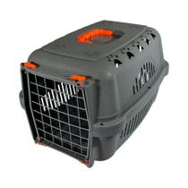 Caixa de Transporte DuraPets Laranja com Porta de Aço para Cães e Gatos - Tamanho 3