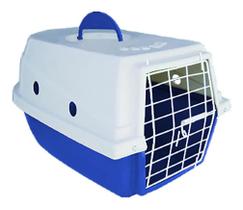 Caixa De Transporte N1 Cães Cachorro Gato Pequeno Suporta Até 5Kg Azul