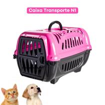 Caixa De Transporte Número 1 Cães Gato Coelho Rosa Jel Plast - Shop Mais Pets