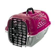 Caixa de Transporte Panther Pop Plast Pet Rosa para Cães e Gatos - Tamanho 2