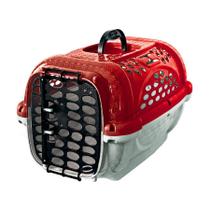 Caixa de Transporte Panther Pop Plast Pet Vermelha para Cães e Gatos - Tamanho 2