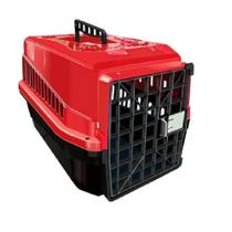 Caixa de Transporte Para Cães Gato Coelho Porte N2 Vermelho