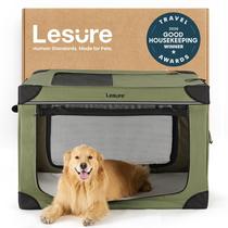 Caixa de Transporte para Cães LE SURE XL 107 cm Dobrável Verde Caixa de Transporte para Cães LE SURE XL 107 cm Dobrável Verde